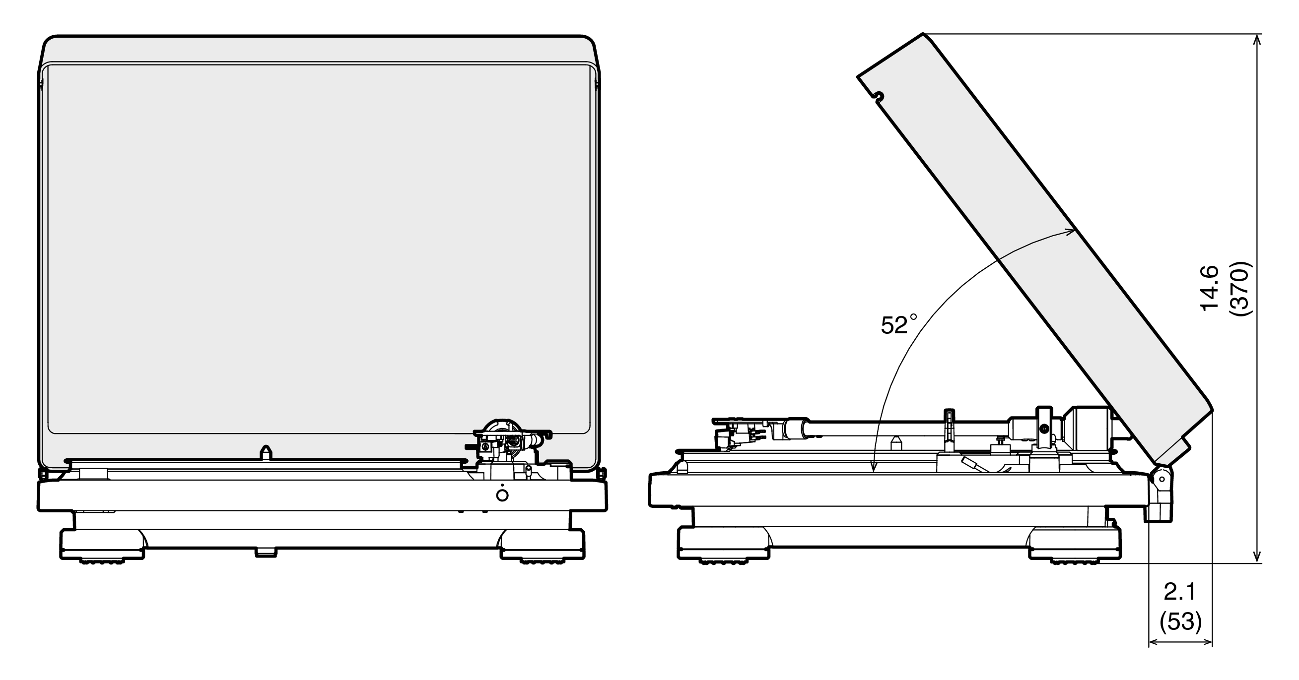 Size cover open  DP500BT